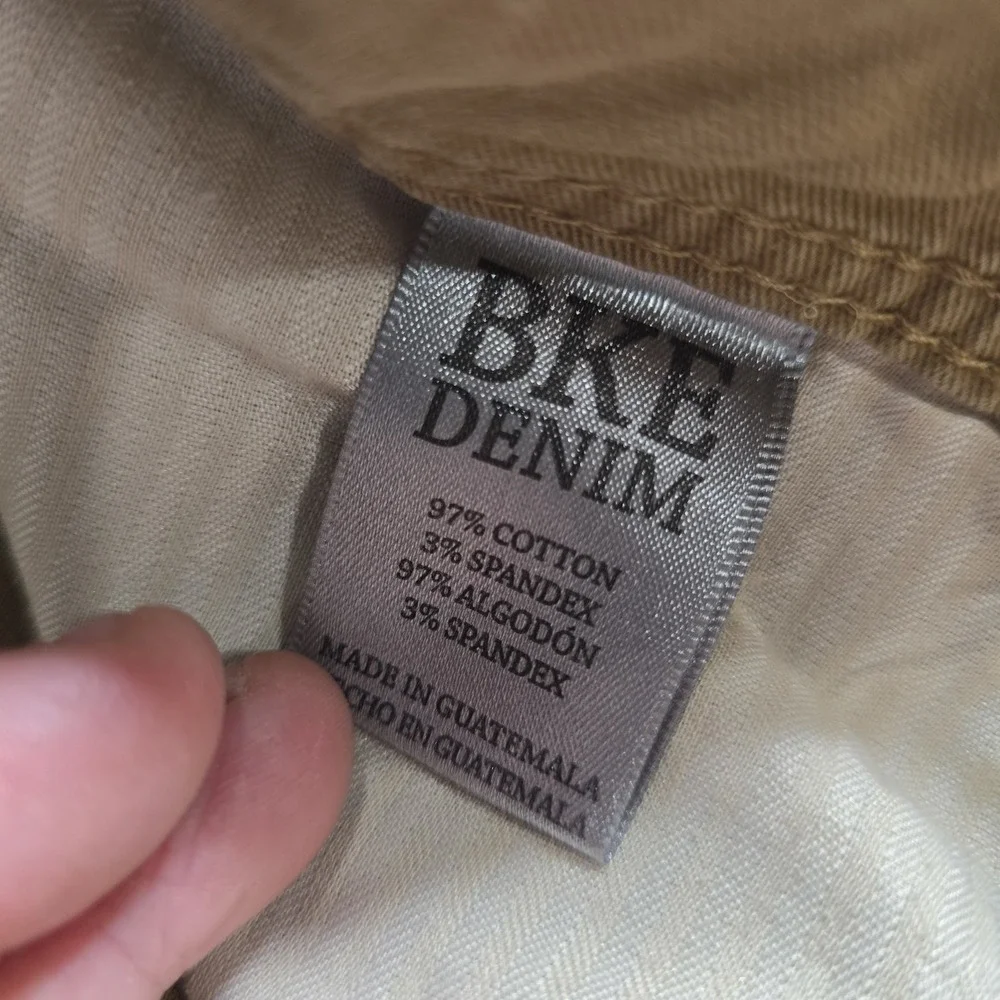 BKE Buckle Jake Straight Leg Jeans Mens 30R 30x30 Tan Khaki Comfort Stretch